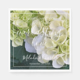 Guardanapo De Papel Personalizado Hydrangea White Elegante Personaliza