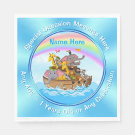 Guardanapo De Papel Personalizado, Noah's Ark Napkins, Noah's Ark Part
