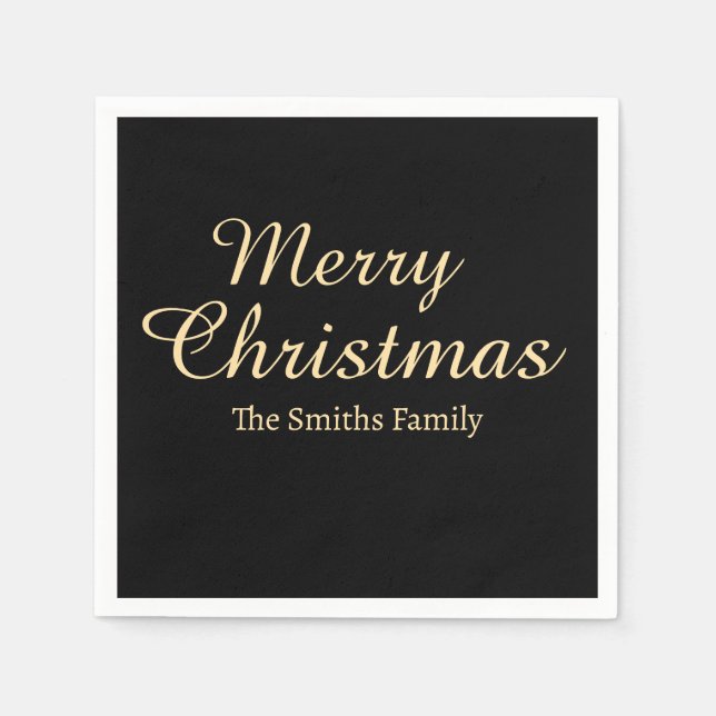 Guardanapo De Papel Personalizado Nome Moderno de Merry Natal (Frente)