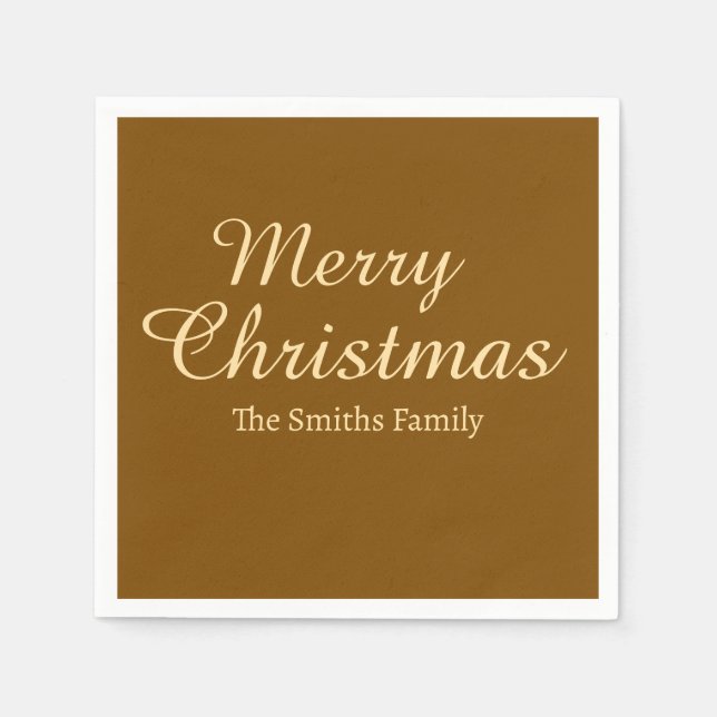 Guardanapo De Papel Personalizado Nome Moderno Natal Feliz  (Frente)
