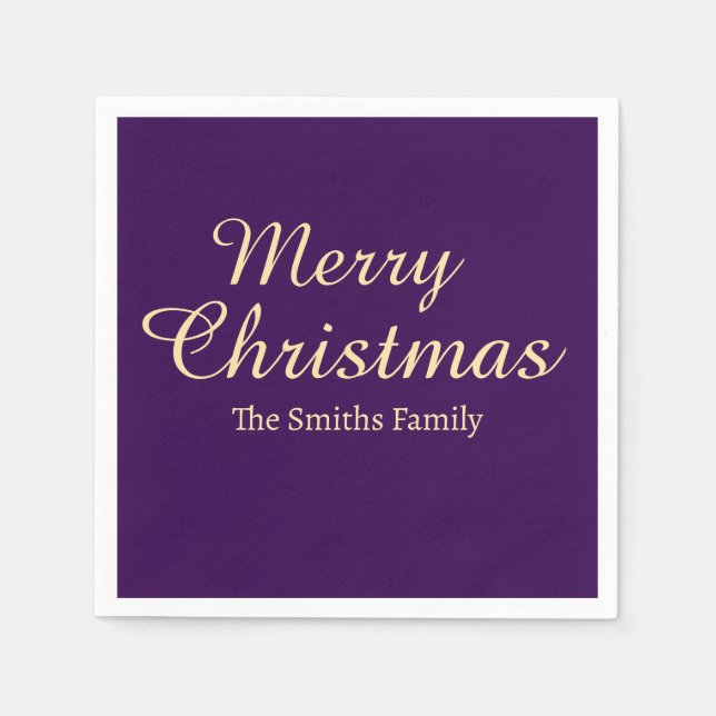 Guardanapo De Papel Personalizado Nome Moderno Natal Feliz  (Frente)