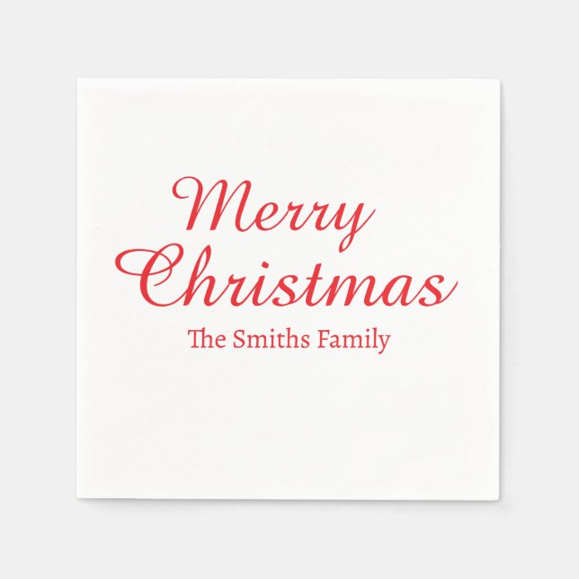 Guardanapo De Papel Personalizado Nome Moderno Natal Feliz  (Frente)