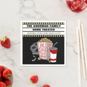 Guardanapo De Papel Personalizado o Home Movie Theater da Família