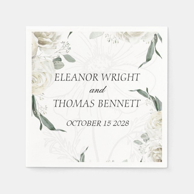 Guardanapo de papel personalizado para casamento b (Frente)
