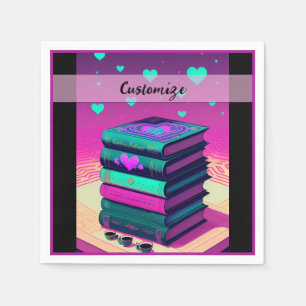 Guardanapo De Papel Personalizado Pelo Amor Dos Livros Rosa 2