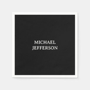 Guardanapo De Papel Personalizado Personalizado Preto Branco Simples E