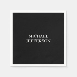 Guardanapo De Papel Personalizado Personalizado Preto Branco Simples E