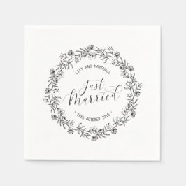 Guardanapo de papel personalizado Recém-casados Fl