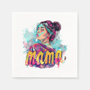 Guardanapo De Papel Personalizado Retro Mama Pop Art (13)
