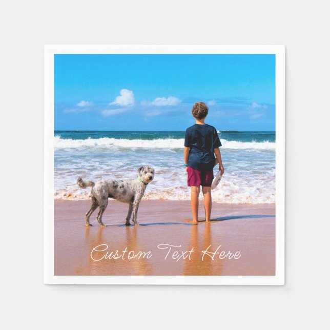 Guardanapo De Papel Personalizado Seu Texto Personalizado De Foto Pet  (Frente)