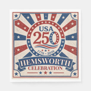 Guardanapo De Papel Personalizado Vintage América 250 1776 -2026