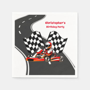 Guardanapo De Papel Personalizar a Festa de aniversário do Kart Racing