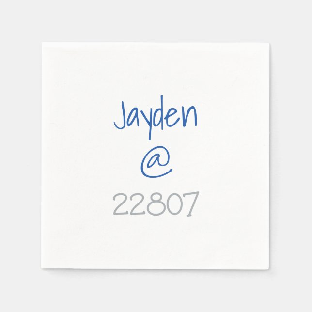 Guardanapo De Papel Personalizar Código Zip Azul do University Silver (Frente)