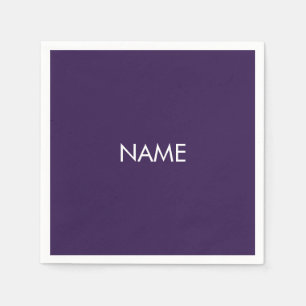 Guardanapo De Papel Personalizar com nome, texto mínimo violeta viole