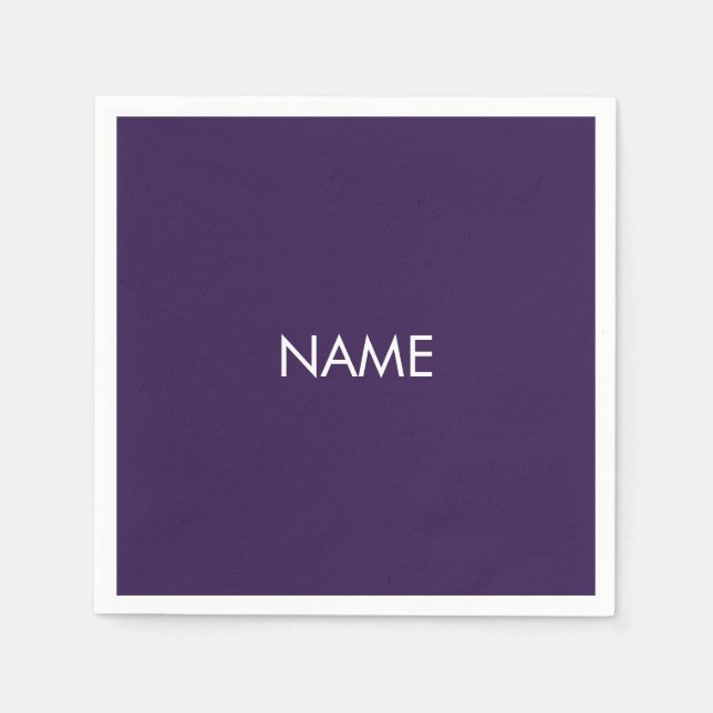 Guardanapo De Papel Personalizar com nome, texto mínimo violeta violet (Frente)