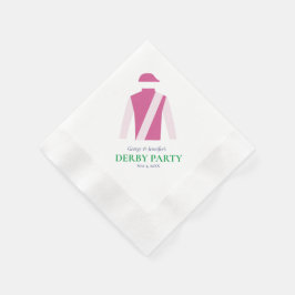 Guardanapo De Papel Personalizar o Partido Pink Jockey Silks Derby