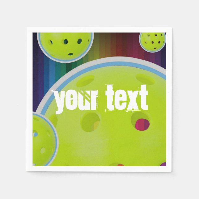 Guardanapo De Papel Personalizar Pickleball Personalizar Diversão da B (Frente)