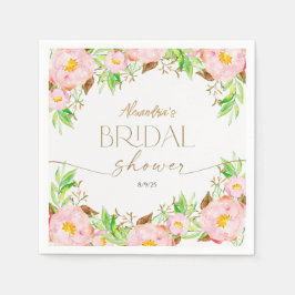 Guardanapo De Papel Personalize Flores e folhas para chá de noiva