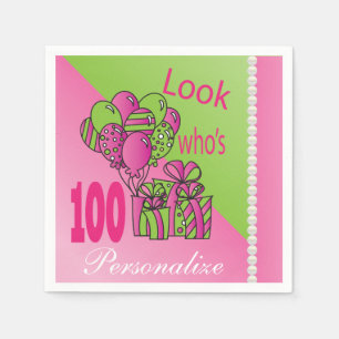 Guardanapo De Papel Personalize o aniversário - o olhar que é 100