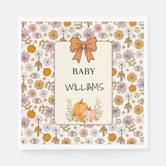 Guardanapo De Papel Personalized Baby Boho Pumpkin Party Napkin