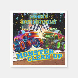 Guardanapo De Papel Personalized Birthday Monster Truck Showdown