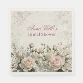 Guardanapo De Papel Personalized Bridal Shower Napkins | Blush Rose