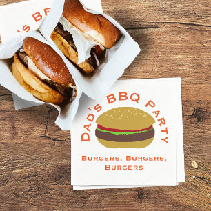 Guardanapo De Papel Personalized Burgers Backyard BBQ Paper Napkins