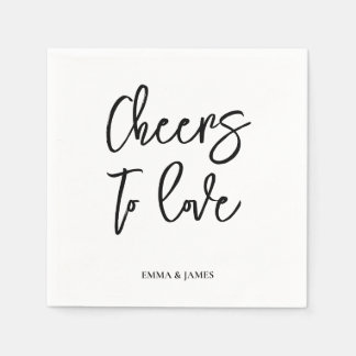 Guardanapo De Papel Personalized Cheers Wedding Rustic Hand lettering