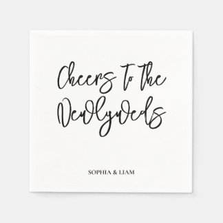Guardanapo De Papel Personalized Cheers Wedding Rustic Hand lettering