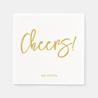 Guardanapo De Papel Personalized Cheers Wedding Rustic Hand lettering