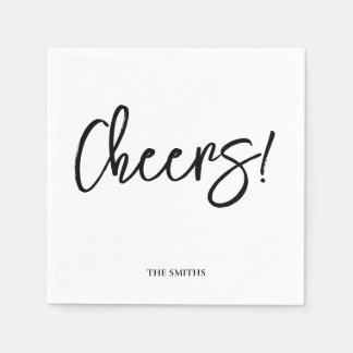 Guardanapo De Papel Personalized Cheers Wedding Rustic Hand lettering
