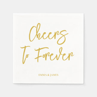 Guardanapo De Papel Personalized Cheers Wedding Rustic Hand lettering