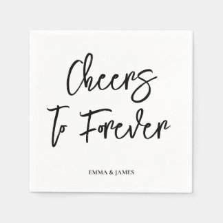 Guardanapo De Papel Personalized Cheers Wedding Rustic Hand lettering