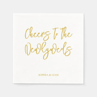 Guardanapo De Papel Personalized Cheers Wedding Rustic Hand lettering