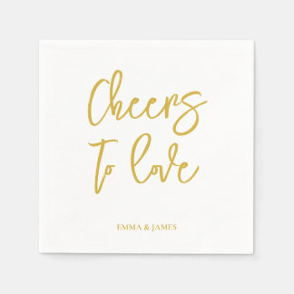 Guardanapo De Papel Personalized Cheers Wedding Rustic Hand lettering
