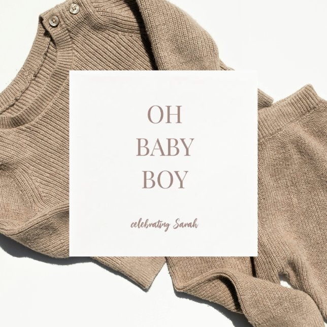 Guardanapo De Papel Personalized Clay Blush Baby Boy Shower (Criador carregado)