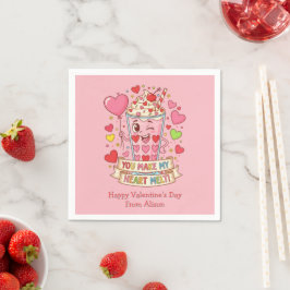 Guardanapo De Papel Personalized Cute Milkshake Classroom Valentine