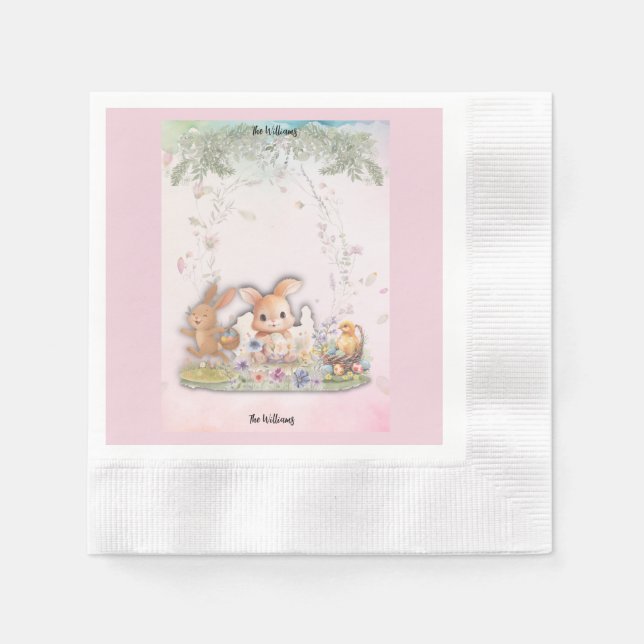 Guardanapo De Papel Personalized Easter Brunch  Paper Napkins (Frente)