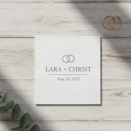 Guardanapo De Papel Personalized Elegant Minimalist Wedding Paper