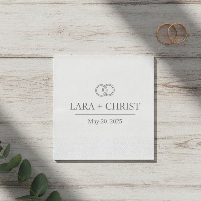 Guardanapo De Papel  Personalized Elegant Minimalist Wedding Paper (Criador carregado)
