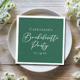Guardanapo De Papel Personalized Emerald Green Bachelorette Party