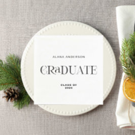 Guardanapo De Papel Personalized Graduation Modern Minimal Elegant