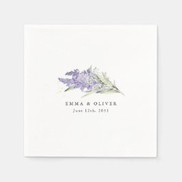 Guardanapo De Papel Personalized Lavender & Sage Green Floral Wedding