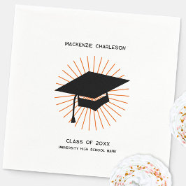 Guardanapo De Papel Personalized Minimalist Graduation Cap Party