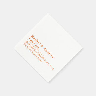 Guardanapo De Papel Personalized Name Stylish Fun Fact Wedding Napkins