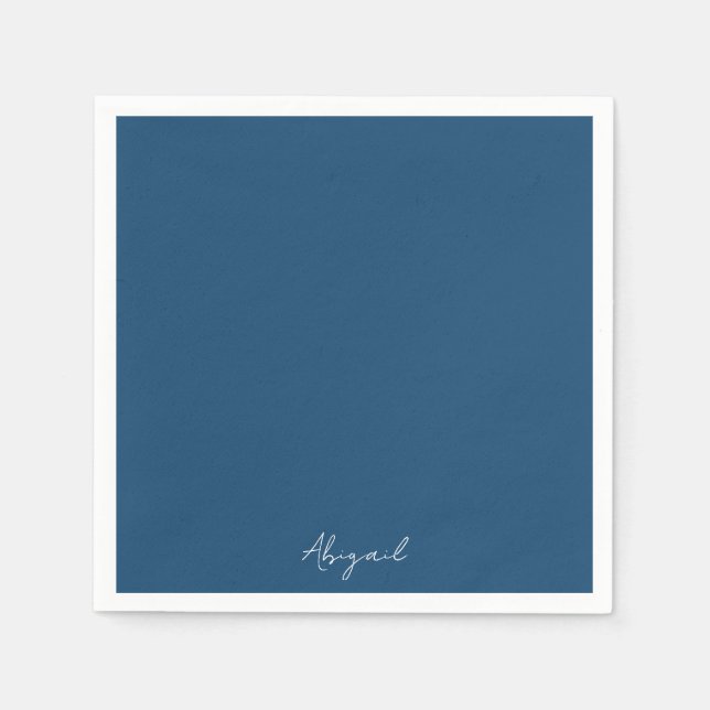 Guardanapo De Papel Personalized Name Teal Bridal Shower  (Frente)
