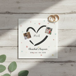 Guardanapo De Papel Personalized Paper Napkins with Two Photos, Name