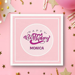 Guardanapo De Papel Personalized Pink Birthday Party