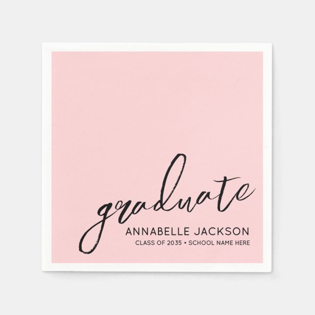 Guardanapo De Papel Personalized Pink Graduation (Frente)