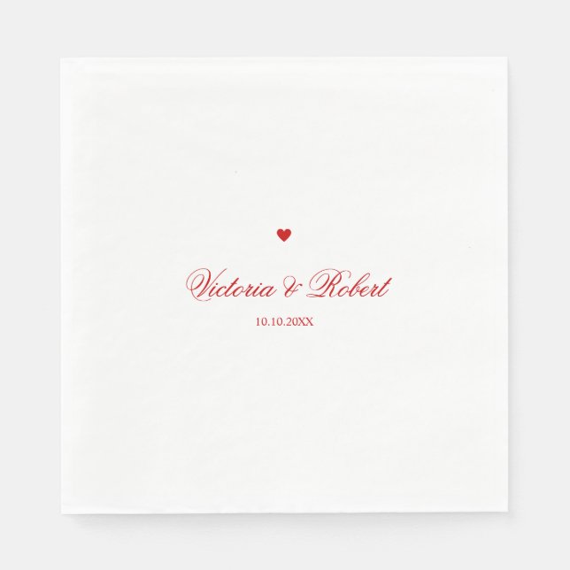 Guardanapo De Papel Personalized Red Heart (Frente)